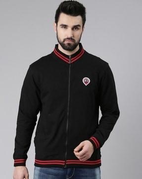 men regular fit zip-front jacket