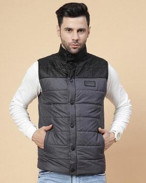 men regular fit zip-front jacket