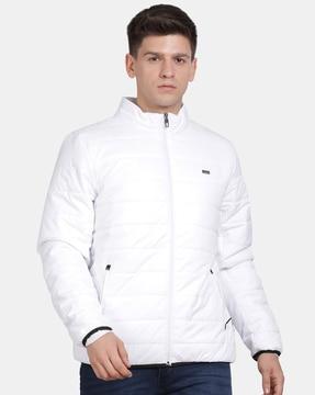 men regular fit zip-front puffer jacket