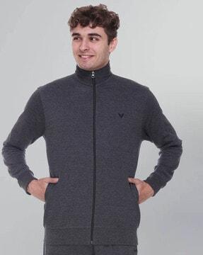 men regular fit zip-front sweatshirt
