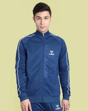 men regular fit zip-front track jacket