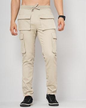 men relax fit cargo pants with flap pockets