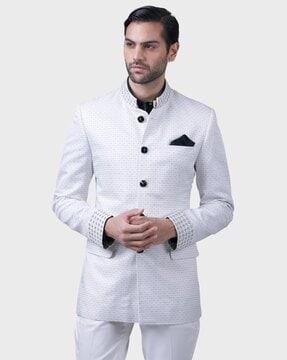 men relaxed fit bandhgala jacket