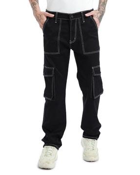 men relaxed fit cargo jeans