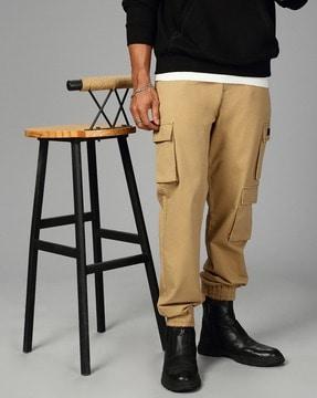 men relaxed fit cargo joggers
