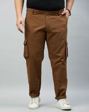 men relaxed fit cargo pants with insert pockets