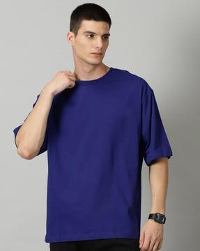 men relaxed fit crew-neck cotton t-shirt