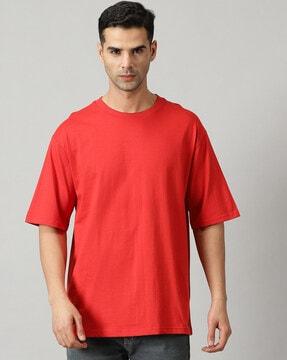 men relaxed fit crew-neck cotton t-shirt