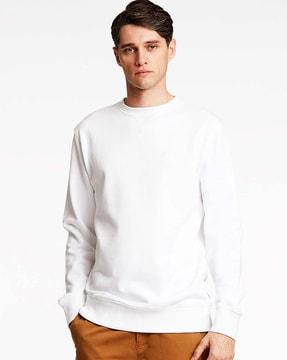 men relaxed fit crew-neck sweatshirt