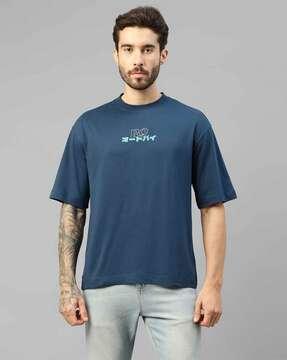 men relaxed fit crew-neck t-shirt with logo print