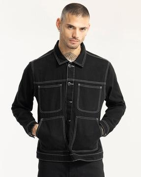 men relaxed fit denim jacket