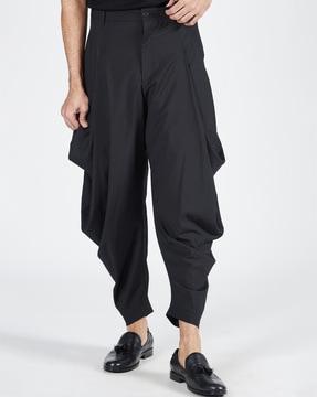 men relaxed fit double-pleated trousers