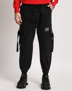 men relaxed fit fit-front cargo pants