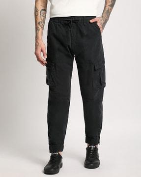men relaxed fit fit-front cargo pants