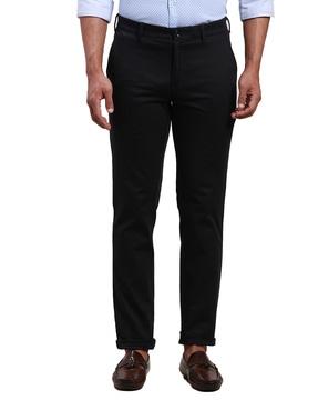 men relaxed fit flat-font trousers