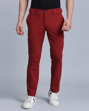 men relaxed fit flat-front chinos