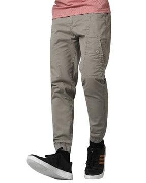 men relaxed fit flat-front jogger pants