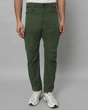 men relaxed fit flat-front pants