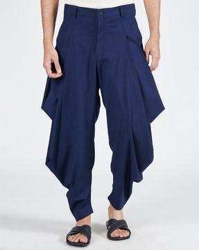 men relaxed fit flat-front trousers