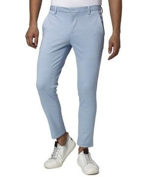 men relaxed fit flat-front trousers