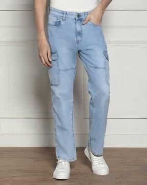 men relaxed fit jeans with insert-pockets