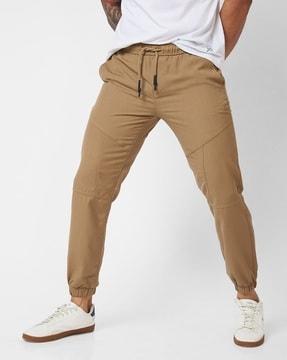 men relaxed fit jogger pants with drawstring waist