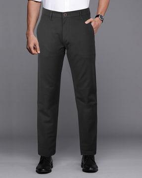 men relaxed fit pants with insert pockets