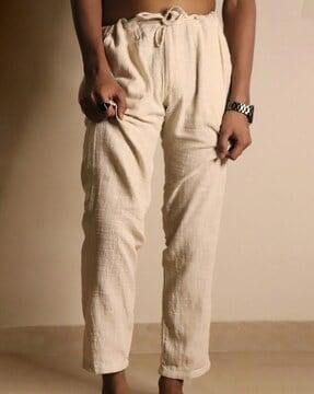 men relaxed fit pleated pants