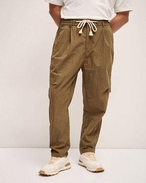 men relaxed fit pleated pants