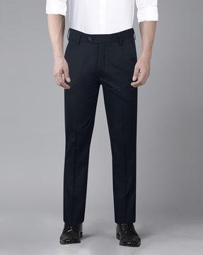 men relaxed fit pleated trousers