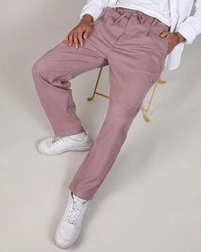 men relaxed fit pleated trousers