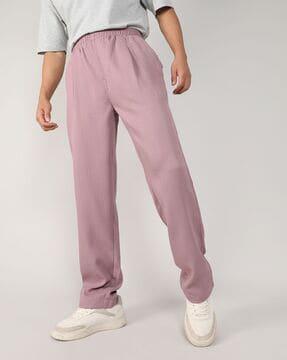 men relaxed fit pleated trousers