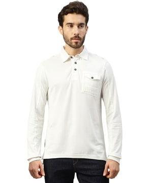 men relaxed fit polo t-shirt with flap pocket