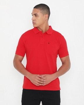 men relaxed fit polo t-shirt with patch pocket