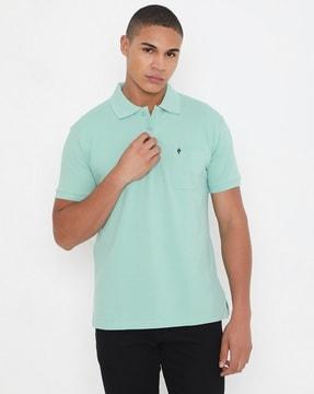 men relaxed fit polo t-shirt with patch pocket