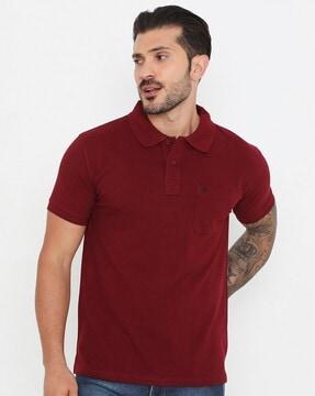 men relaxed fit polo t-shirt with patch pocket