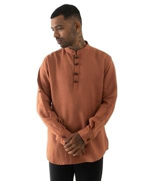 men relaxed fit short kurta