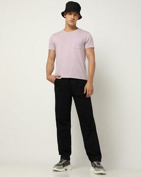 men relaxed fit single-pleat cargo pants