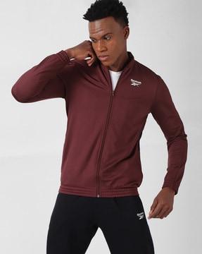 men relaxed fit track jacket with logo print