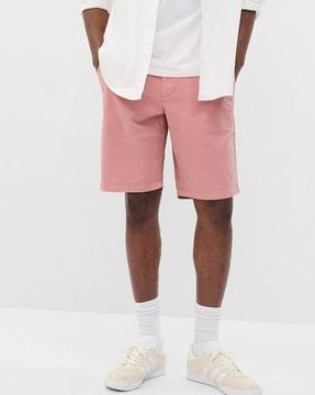 men relaxed fit vintage shorts with insert pockets