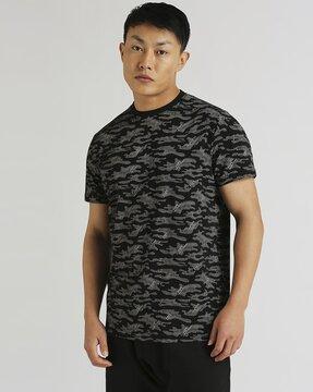 men renzo all-over print slim fit crew-neck t-shirt