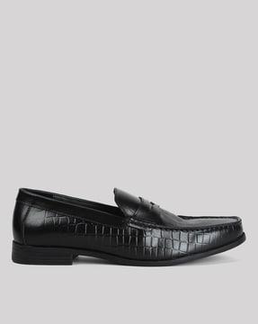 men reptilian pattern bit loafers