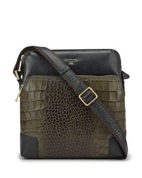 men reptilian pattern crossbody bag