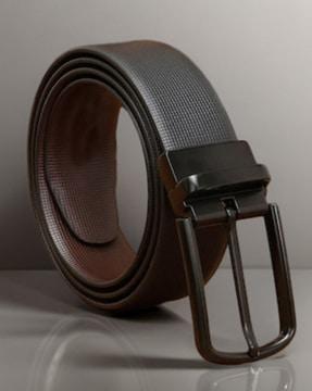 men reversible wide belt with tang buckle closure