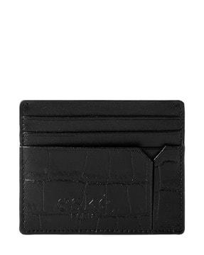 men rfid-protected croc-embossed card holder