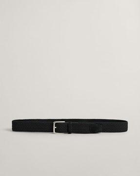 men ribbed belt with tang buckle closure