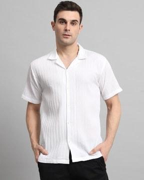 men ribbed loose fit shirt