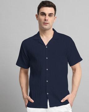 men ribbed loose fit shirt