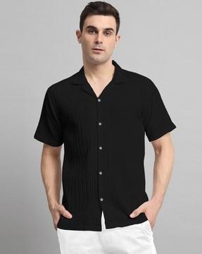 men ribbed loose fit shirt