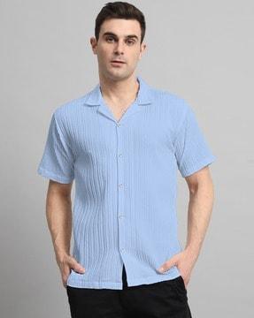 men ribbed loose fit shirt